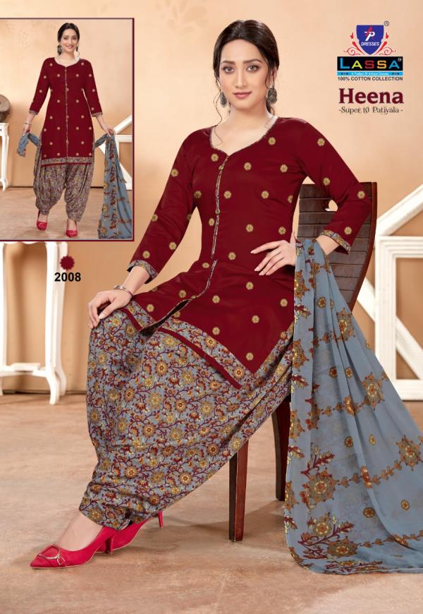 Lassa Heena Super 10 Patiyala Vol-2 Cotton Designer Dress Material